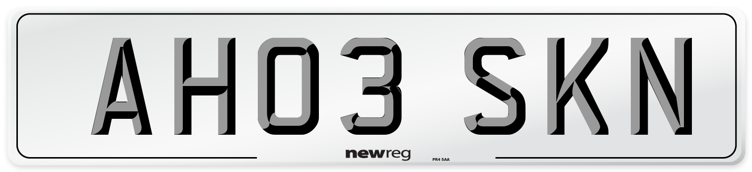 AH03 SKN Number Plate from New Reg